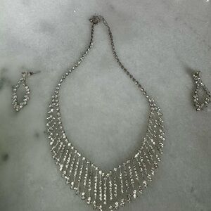 Elegant Silver Necklace and Earring Set